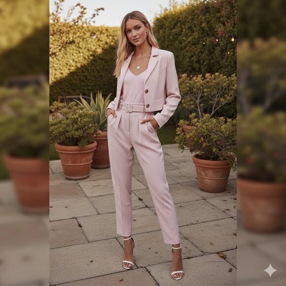 ASTR The Label Larsen Blazer & Pants Strawberry Parfait Set Size Small NWT - Picture 1 of 9